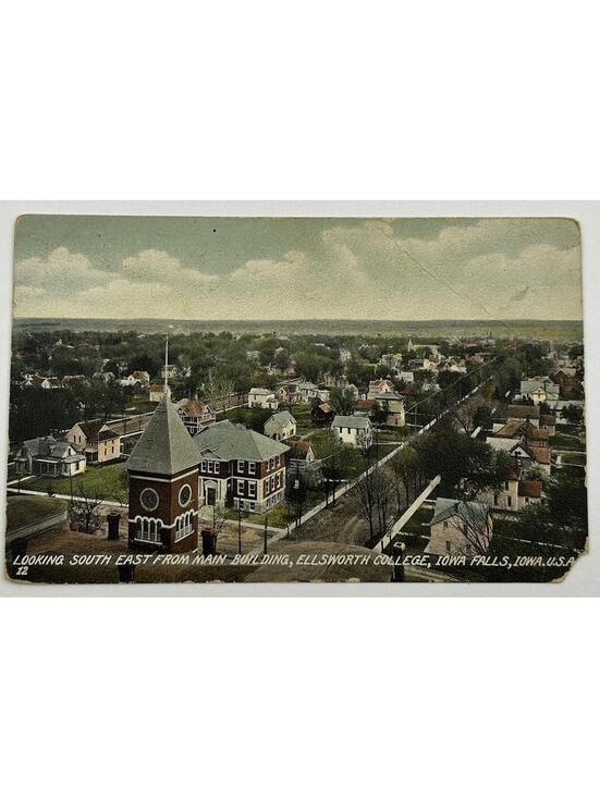 Other - 1908 Postcard Iowa Falls IA Ellsworth College Birds Eye View SE Old Main Tower